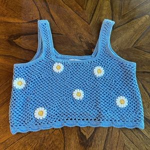 Hollister Women’s Crochet Daisy Top in Blue size XS